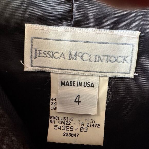 VTG Jessica McClintock Strapless Black Nude Sequin Cocktail Prom Dress Size 4 - Picture 6 of 15
